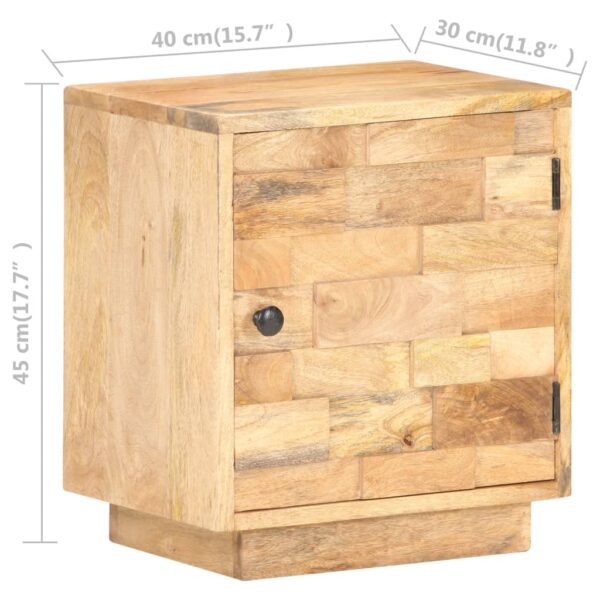 vidaXL Bedside Cabinet 15.7"x11.8"x17.7" Solid Mango Wood - Image 7