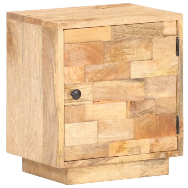 vidaXL Bedside Cabinet 15.7"x11.8"x17.7" Solid Mango Wood - Image 8