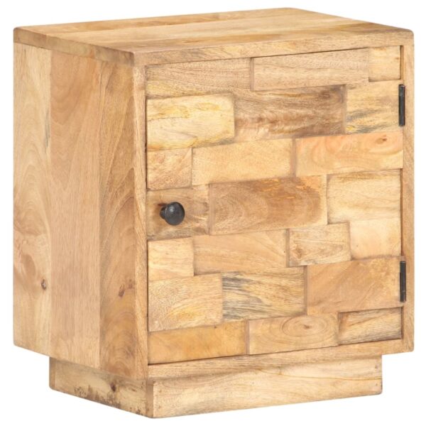 vidaXL Bedside Cabinet 15.7"x11.8"x17.7" Solid Mango Wood - Image 9