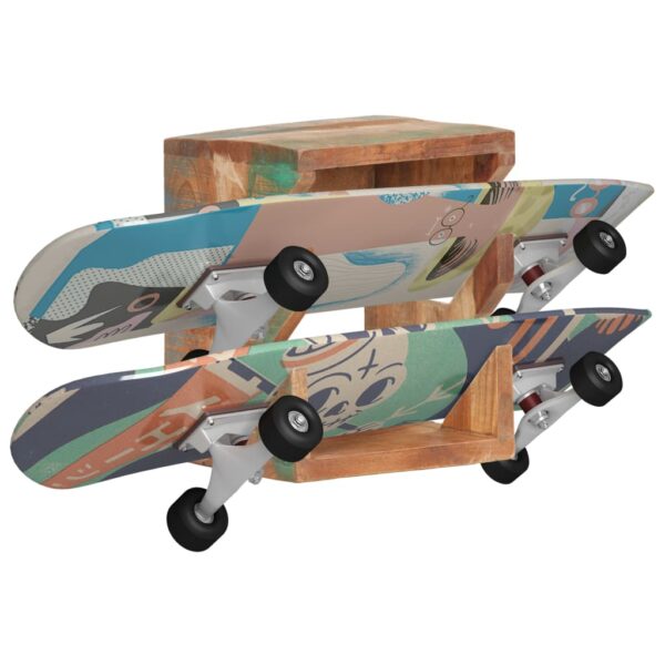 vidaXL Wall Mounted Skateboard Holder 9.8"x7.9"x11.8" Solid Reclaimed Wood - Image 7