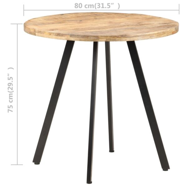 vidaXL Dining Table 31.5" Rough Mango Wood - Image 4