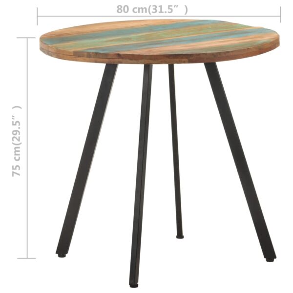 vidaXL Dining Table 31.5" Solid Reclaimed Wood - Image 4