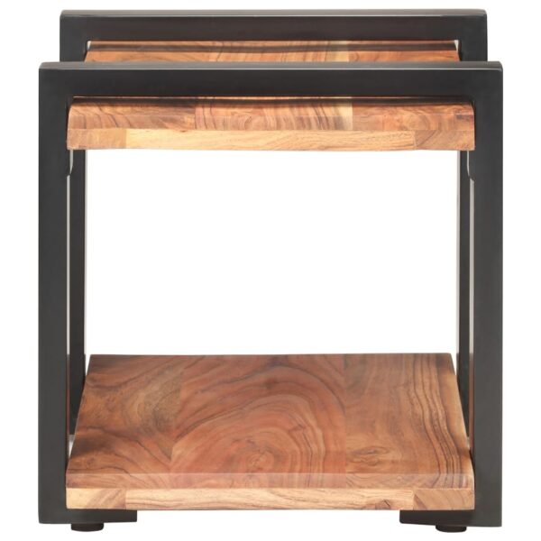 vidaXL Bedside Cabinet 19.7"x15.7"x15.7" Solid Acacia Wood - Image 3