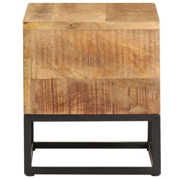 vidaXL Side Table 11.8"x11.8"x13" Rough Mango Wood - Image 2