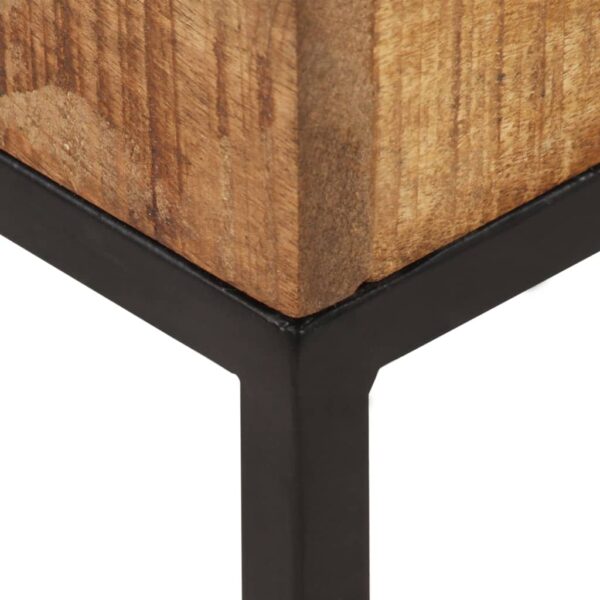 vidaXL Side Table 11.8"x11.8"x13" Rough Mango Wood - Image 3