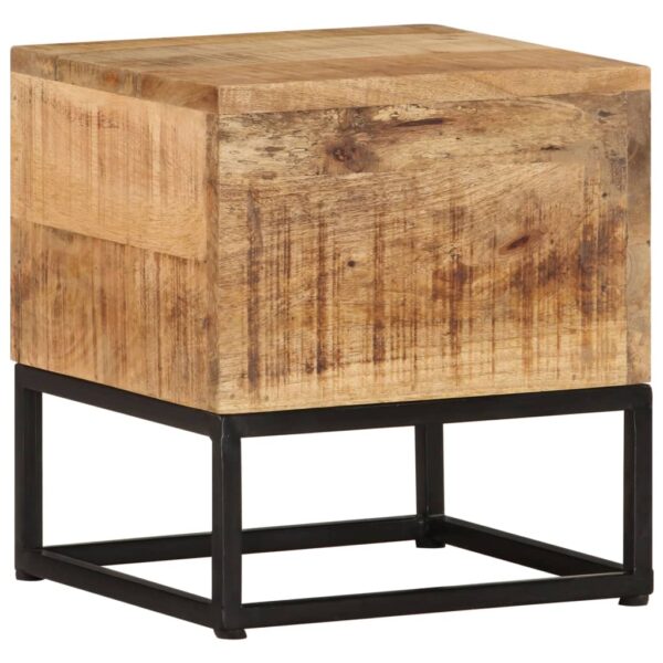 vidaXL Side Table 11.8"x11.8"x13" Rough Mango Wood - Image 6