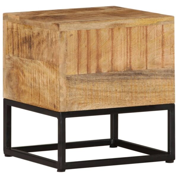 vidaXL Side Table 11.8"x11.8"x13" Rough Mango Wood - Image 7