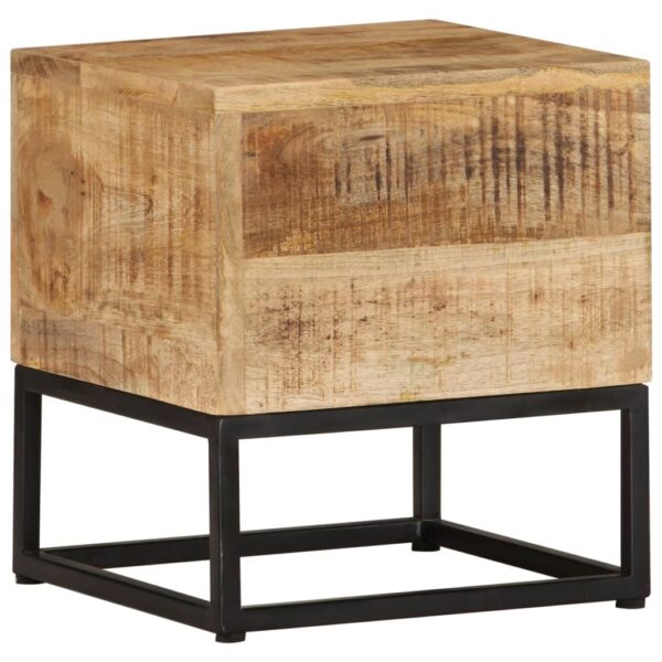 vidaXL Side Table 11.8"x11.8"x13" Rough Mango Wood - Image 8