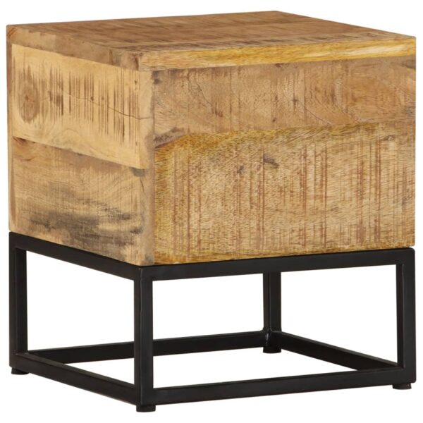 vidaXL Side Table 11.8"x11.8"x13" Rough Mango Wood - Image 9