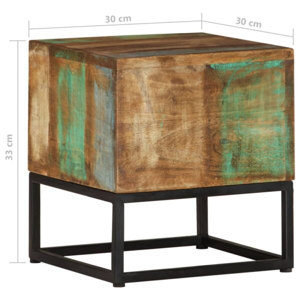 vidaXL Side Table 11.8"x11.8"x13" Solid Reclaimed Wood - Image 5