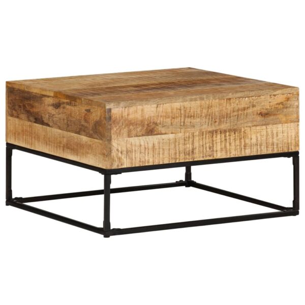 vidaXL Coffee Table 26.8"x26.8"x16.1" Rough Mango Wood