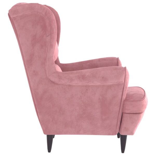 vidaXL Armchair Pink Velvet - Image 4