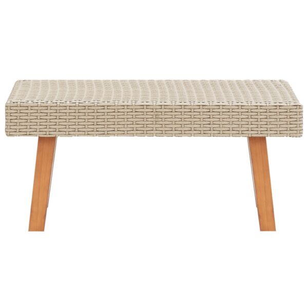 vidaXL Patio Coffee Table Poly Rattan Beige - Image 2