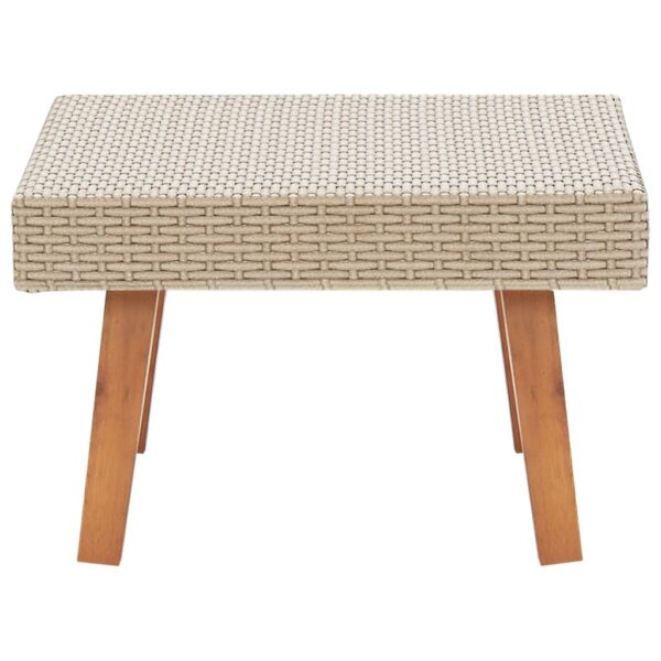 vidaXL Patio Coffee Table Poly Rattan Beige - Image 3