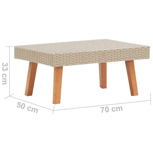 vidaXL Patio Coffee Table Poly Rattan Beige - Image 5