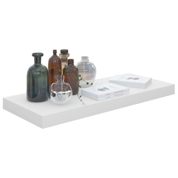 vidaXL Floating Wall Shelf High Gloss White 23.6"x9.3"x1.5" MDF - Image 3