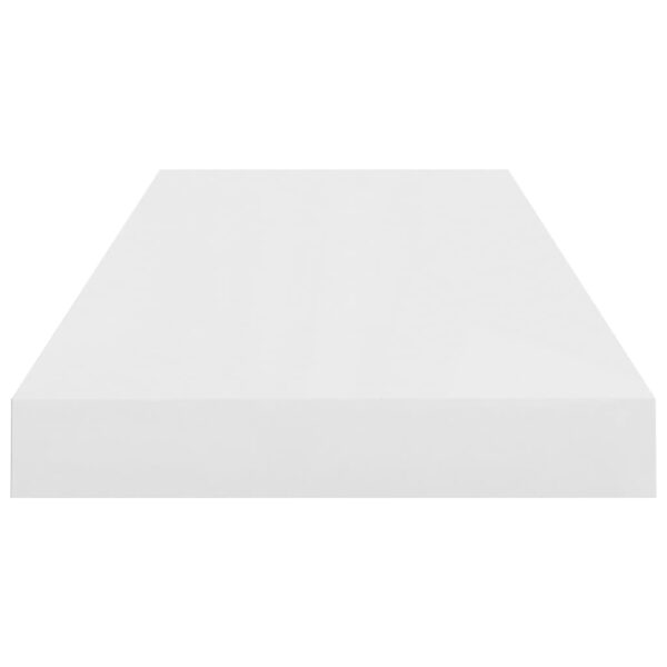 vidaXL Floating Wall Shelf High Gloss White 23.6"x9.3"x1.5" MDF - Image 5