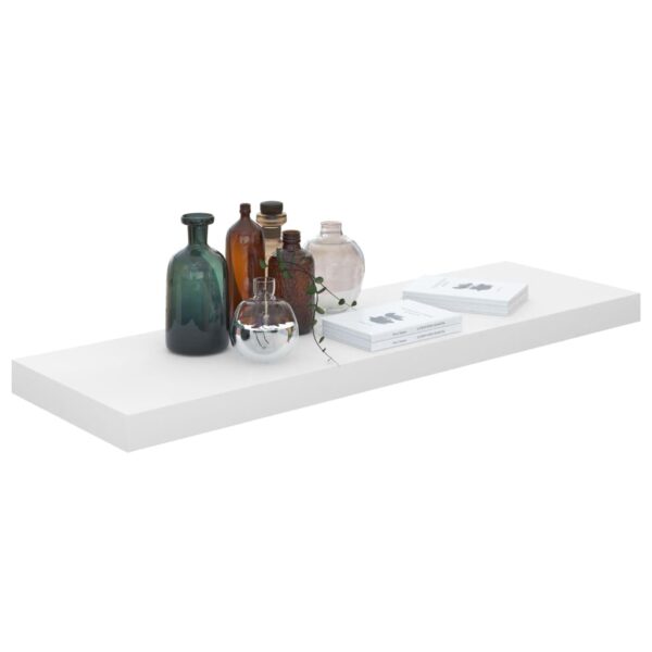 vidaXL Floating Wall Shelves 4 pcs High Gloss White 31.5"x9.3"x1.5" MDF - Image 3