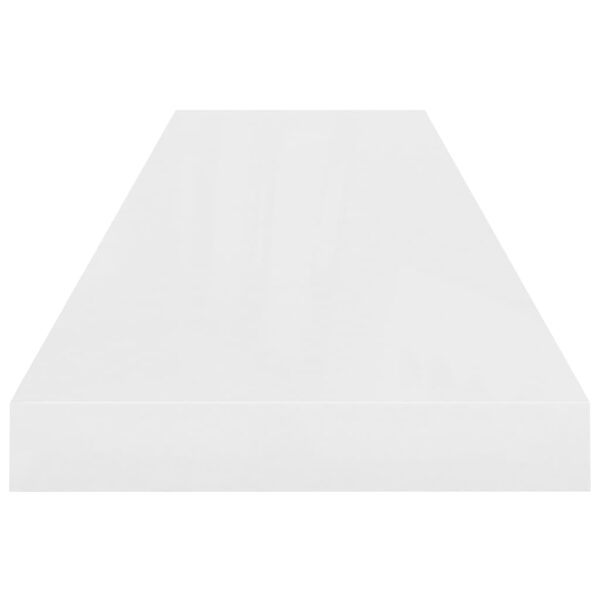 vidaXL Floating Wall Shelf High Gloss White 35.4"x9.3"x1.5" MDF - Image 5