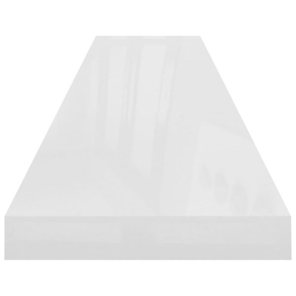 vidaXL Floating Wall Shelf High Gloss White 47.2"x9.3"x1.5" MDF - Image 5