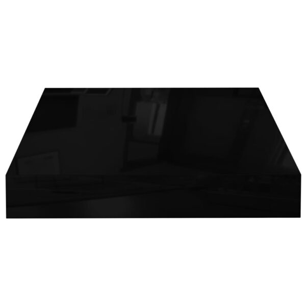 vidaXL Floating Wall Shelf High Gloss Black 9.1"x9.3"x1.5" MDF - Image 4