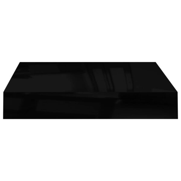 vidaXL Floating Wall Shelf High Gloss Black 9.1"x9.3"x1.5" MDF - Image 5