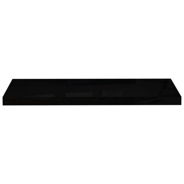 vidaXL Floating Wall Shelf High Gloss Black 31.5"x9.3"x1.5" MDF - Image 4