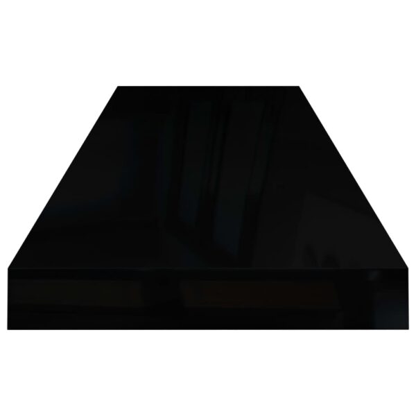 vidaXL Floating Wall Shelf High Gloss Black 31.5"x9.3"x1.5" MDF - Image 5