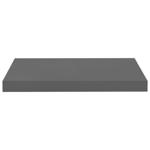 vidaXL Floating Wall Shelves 2 pcs High Gloss Gray 19.7"x9.1"x1.5" MDF - Image 5