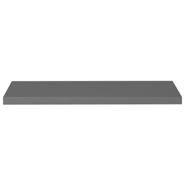 vidaXL Floating Wall Shelf High Gloss Gray 35.4"x9.3"x1.5" MDF - Image 4