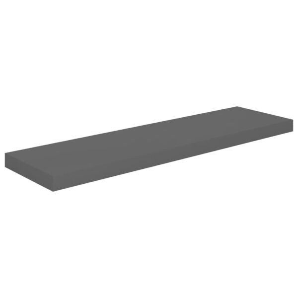 vidaXL Floating Wall Shelves 2 pcs High Gloss Gray 35.4"x9.3"x1.5" MDF - Image 3