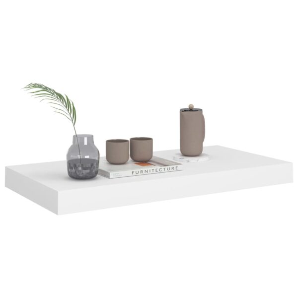 vidaXL Floating Wall Shelf White 19.7"x9.1"x1.5" MDF - Image 3