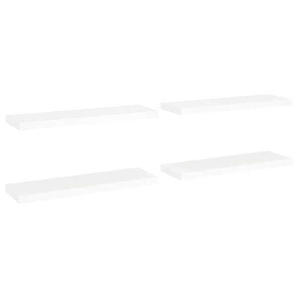 vidaXL Floating Wall Shelves 4 pcs White 31.5"x9.3"x1.5" MDF - Image 2