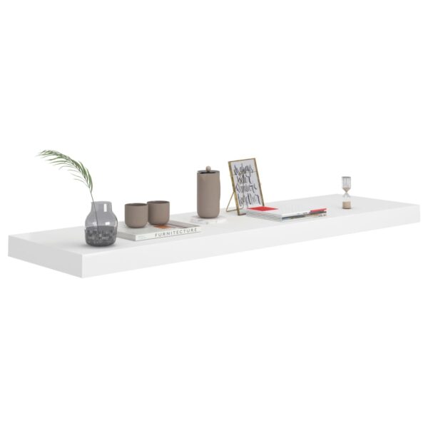 vidaXL Floating Wall Shelf White 35.4"x9.3"x1.5" MDF - Image 3