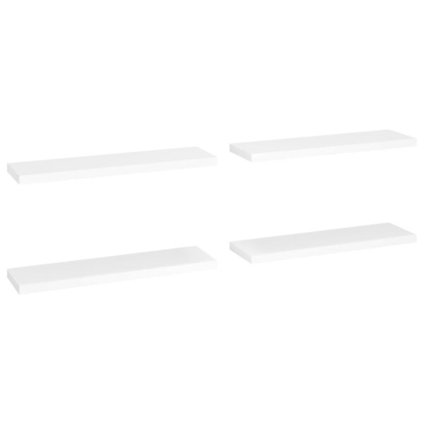 vidaXL Floating Wall Shelves 4 pcs White 35.4"x9.3"x1.5" MDF - Image 2