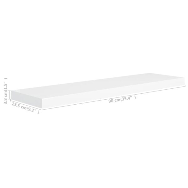 vidaXL Floating Wall Shelves 4 pcs White 35.4"x9.3"x1.5" MDF - Image 8