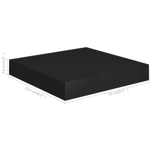 vidaXL Floating Wall Shelf Black 9.1"x9.3"x1.5" MDF - Image 7