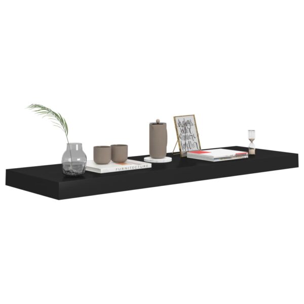 vidaXL Floating Wall Shelves 4 pcs Black 31.5"x9.3"x1.5" MDF - Image 7