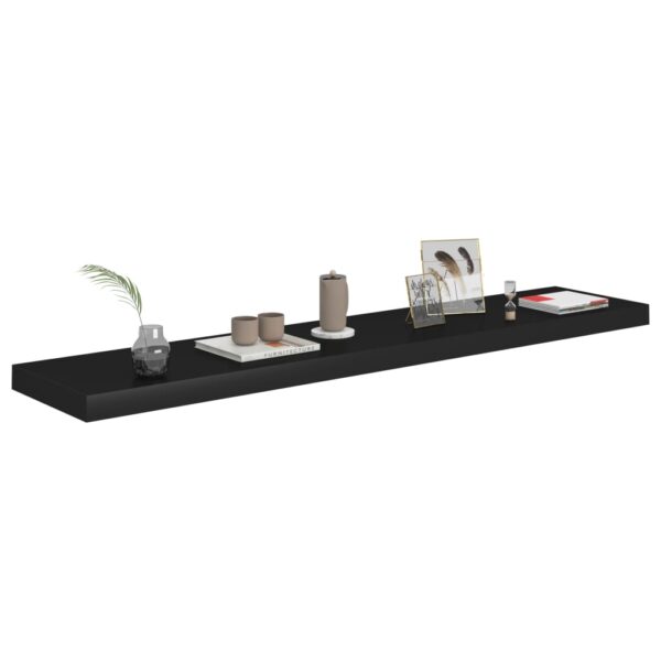 vidaXL Floating Wall Shelf Black 47.2"x9.3"x1.5" MDF - Image 3