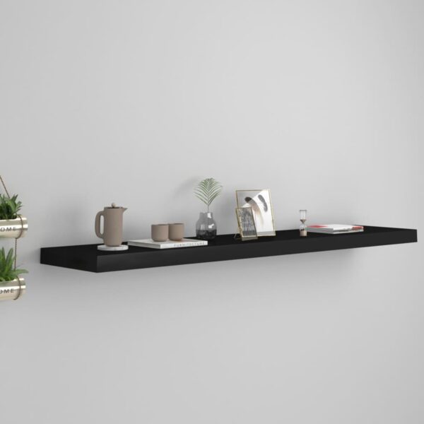 vidaXL Floating Wall Shelf Black 47.2"x9.3"x1.5" MDF