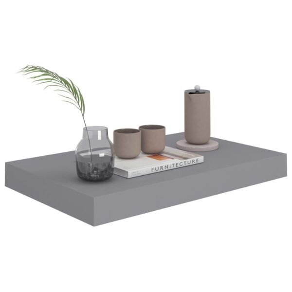 vidaXL Floating Wall Shelf Gray 15.7"x9.1"x1.5" MDF - Image 3