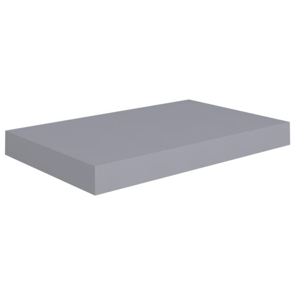 vidaXL Floating Wall Shelves 2 pcs Gray 15.7"x9.1"x1.5" MDF - Image 4