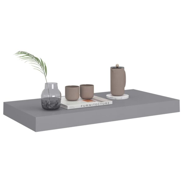 vidaXL Floating Wall Shelf Gray 19.7"x9.1"x1.5" MDF - Image 3