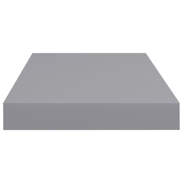 vidaXL Floating Wall Shelves 2 pcs Gray 19.7"x9.1"x1.5" MDF - Image 5