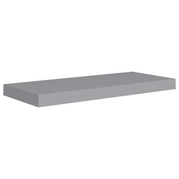 vidaXL Floating Wall Shelves 2 pcs Gray 23.6"x9.3"x1.5" MDF - Image 3