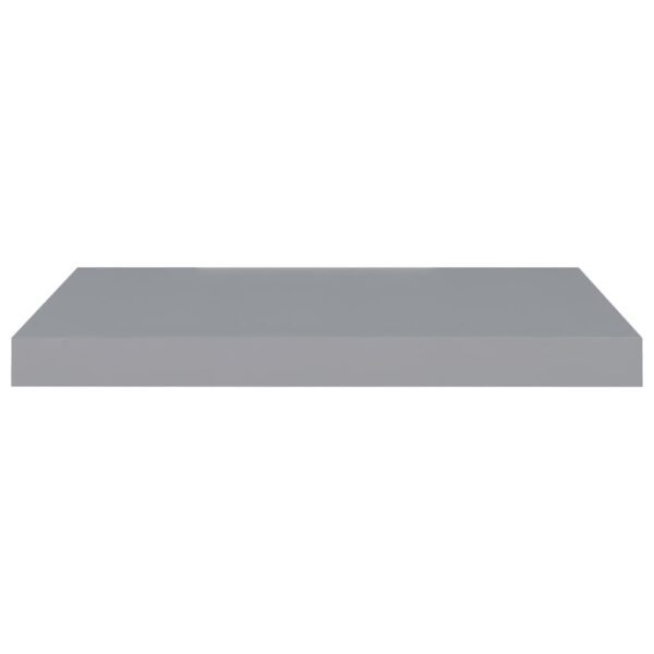 vidaXL Floating Wall Shelves 2 pcs Gray 23.6"x9.3"x1.5" MDF - Image 4