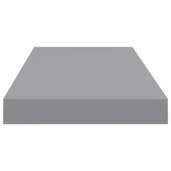 vidaXL Floating Wall Shelves 2 pcs Gray 23.6"x9.3"x1.5" MDF - Image 5