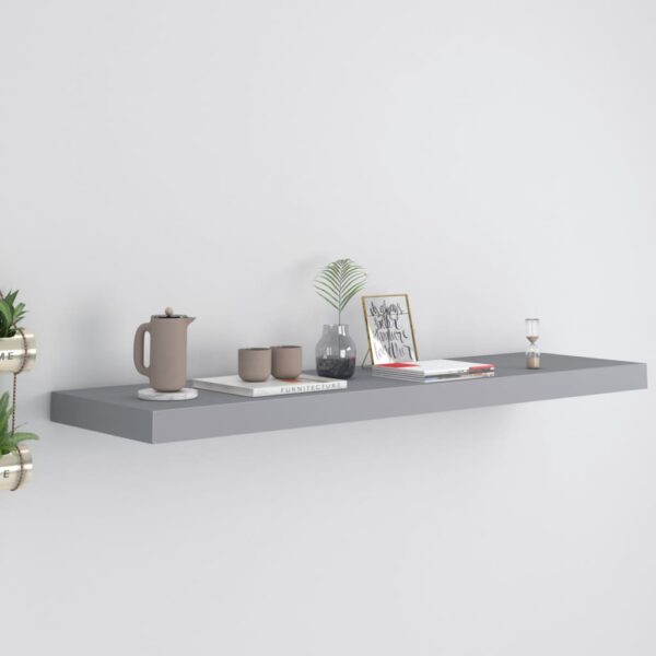 vidaXL Floating Wall Shelf Gray 35.4"x9.3"x1.5" MDF