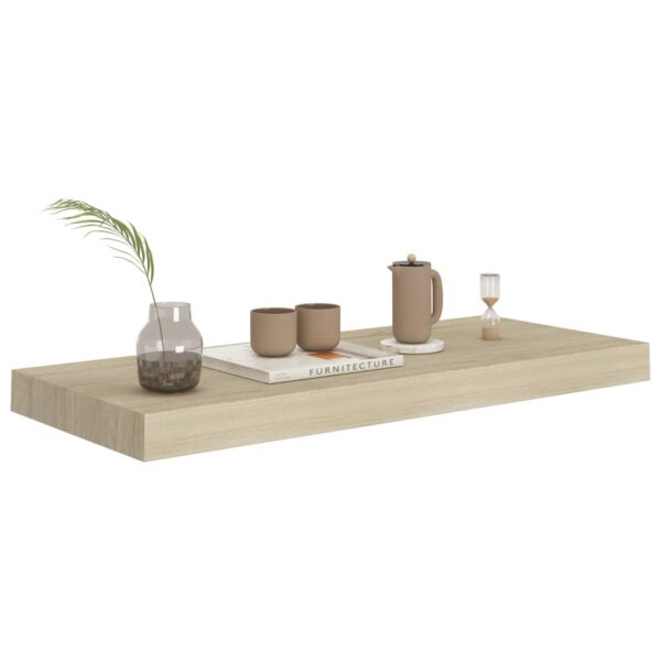 vidaXL Floating Wall Shelf Oak 23.6"x9.3"x1.5" MDF - Image 3