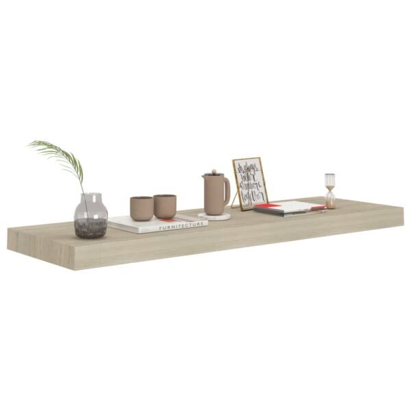 vidaXL Floating Wall Shelf Oak 31.5"x9.3"x1.5" MDF - Image 3